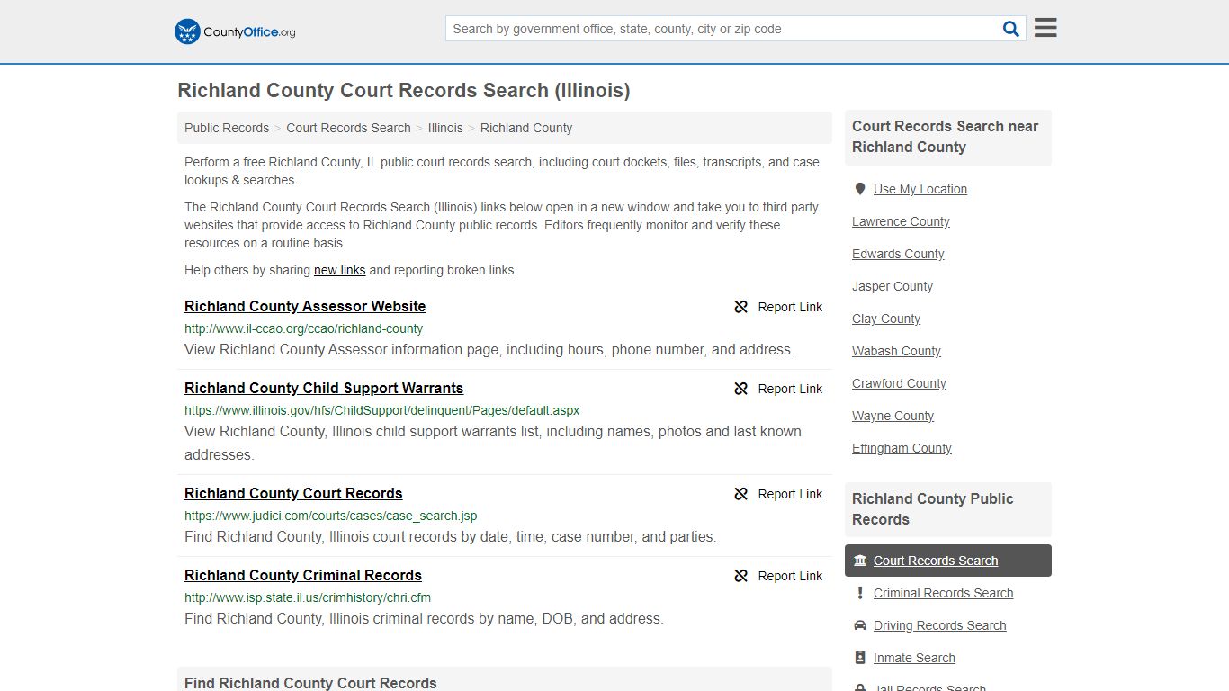 Court Records Search - Richland County, IL (Adoptions ...